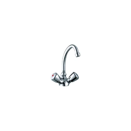 Scandvik 70002 Chrome Plated Brass Classic Swivel J-Spout Galley Mixer Faucet 70002